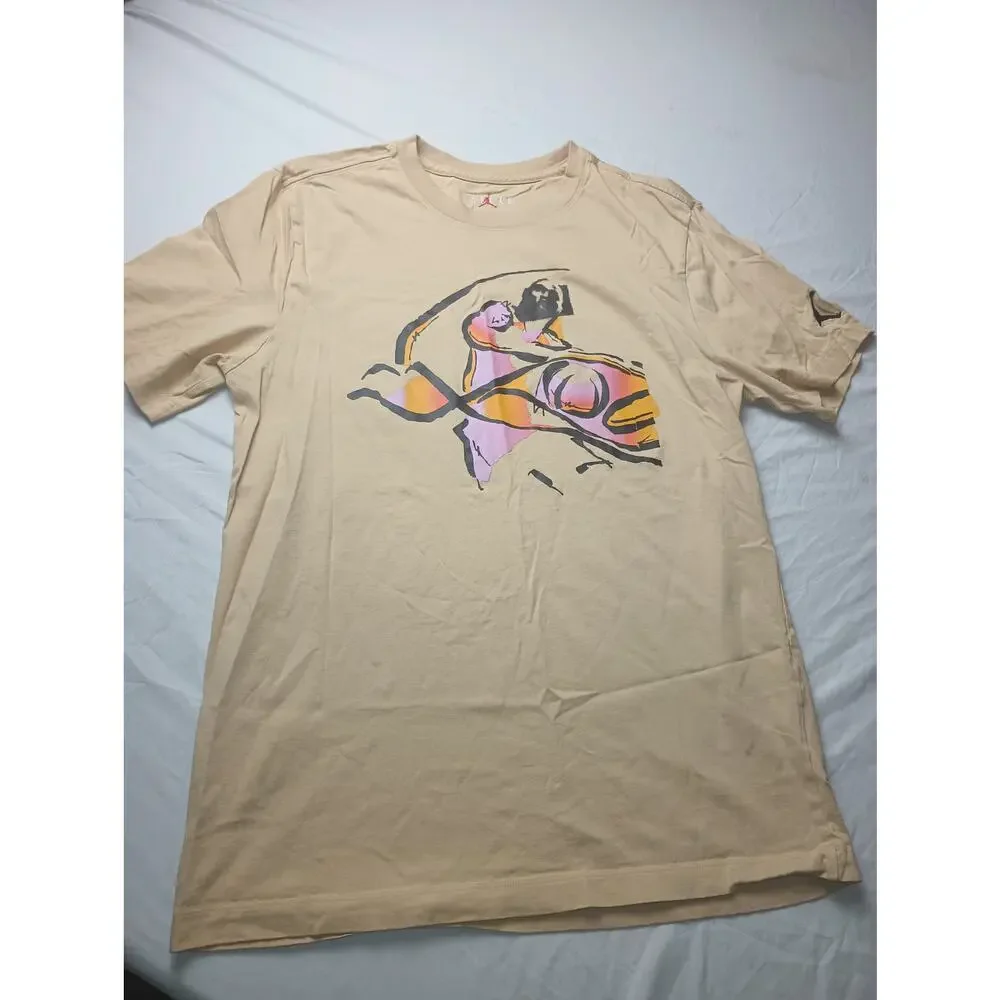 Jordan Graphic T-shirt Men's‎ Medium Tan Michael Jordan Basket Ball